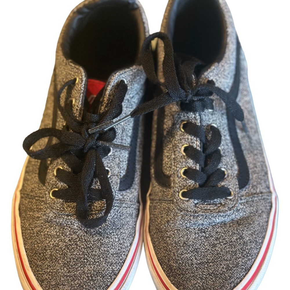Vans Shoes Youth Size 5 Color Grey & Black Stripe..